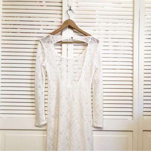 Anthropologie By Anthropologie White Floral Crochet Swim Cover or Maxi Dress - Picture 6 of 10